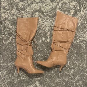 Light pink beige boots